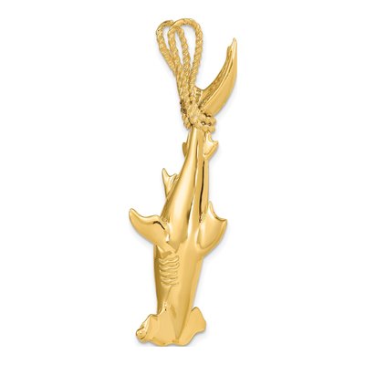 14K Yellow Gold 3-D Hammerhead Shark Charm – view 5