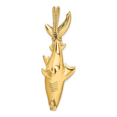 14K Yellow Gold 3-D Hammerhead Shark Charm – view 6