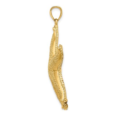 14K Yellow Gold Large Textured Starfish Charm – view 3
