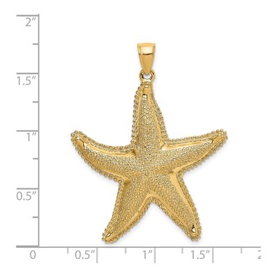 14K Yellow Gold Large Textured Starfish Charm – view 4