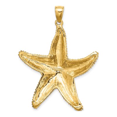 14K Yellow Gold Large Textured Starfish Charm – view 5