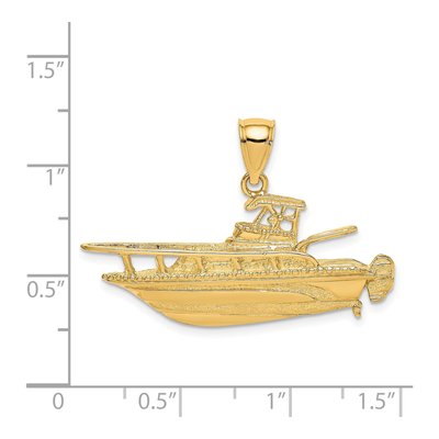 14K Yellow Gold Fishing Boat Charm – view 4