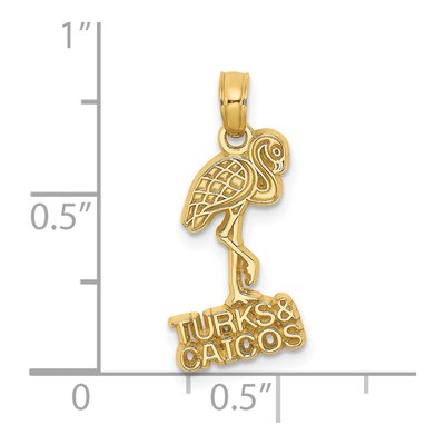 14K Yellow Gold Turks Caicos Flamingo Charm – view 4