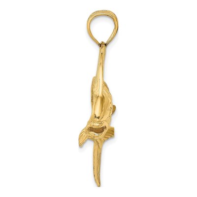14K Yellow Gold Large Mahi-Mahi Dorado Charm – view 3