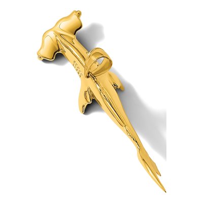 14K Yellow Gold 3-D Hammerhead Shark Charm – view 6