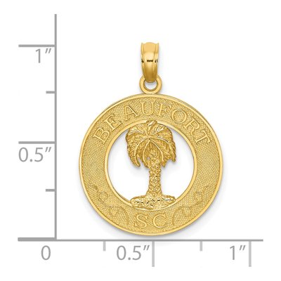 14K Yellow Gold Palm Tree Pendant – view 4