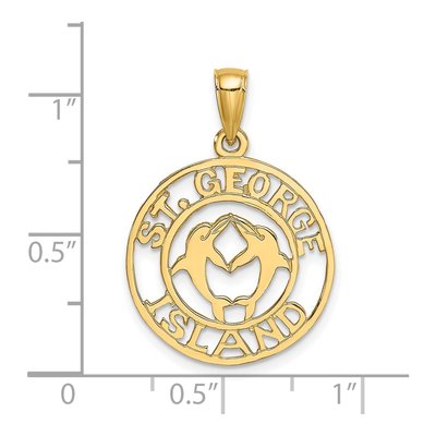 14K Yellow Gold St George Island Dolphins Charm – view 4