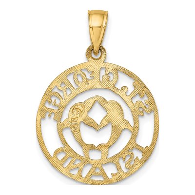 14K Yellow Gold St George Island Dolphins Charm – view 5