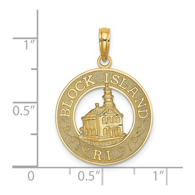 14K Yellow Gold Block Island Lighthouse Charm – view 4