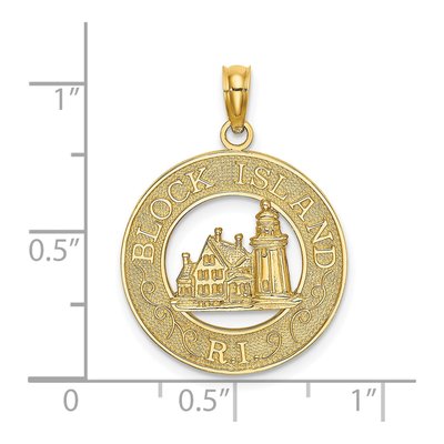 14K Yellow Gold Block Island RI Lighthouse Charm – view 4