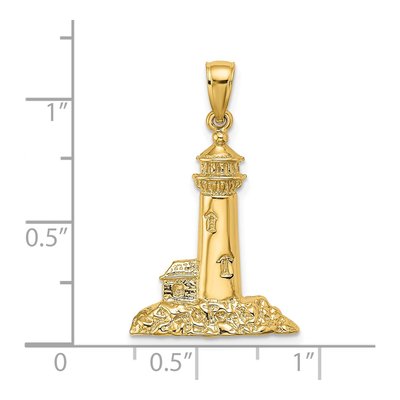 14K Yellow Gold Lighthouse Pendant – view 4