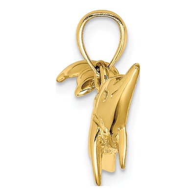 14K Yellow Gold Dolphin Pendant – view 3