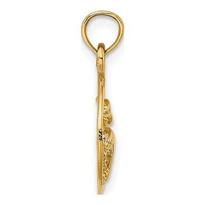 14K Yellow Gold Two Dolphins Circle Charm – view 3