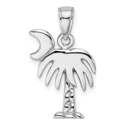 14K White Gold Palm Tree Charm