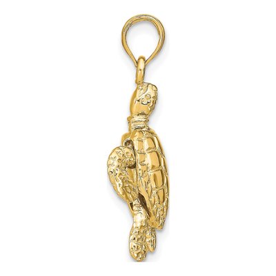 14K Yellow Gold 3-D Sea Turtle Charm – view 3