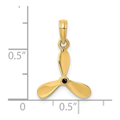 14K Yellow Gold 3D Propeller Pendant – view 4
