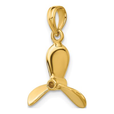 14K Yellow Gold 3D Propeller Pendant – view 6
