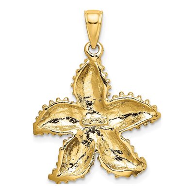 14K Yellow Gold Textured Starfish Charm – view 5