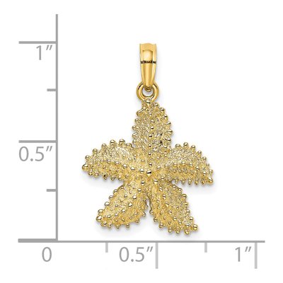 14K Yellow Gold Textured Starfish Pendant – view 4