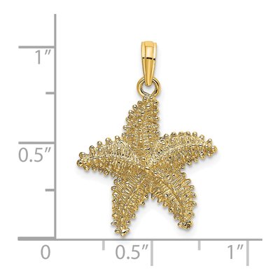 14K Yellow Gold Textured Starfish Pendant – view 4