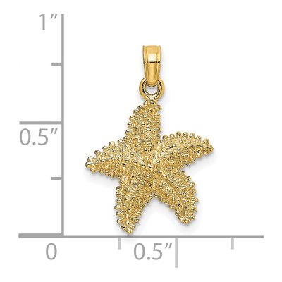 14K Yellow Gold Beaded Starfish Pendant – view 4