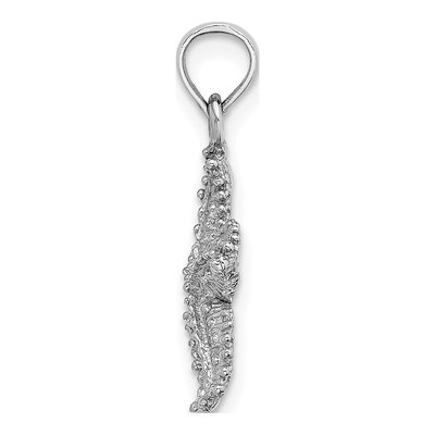14K White Gold Beaded Starfish Pendant – view 3