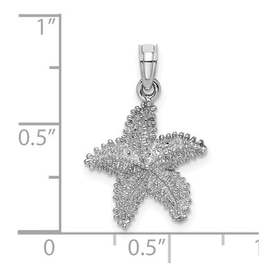 14K White Gold Beaded Starfish Pendant – view 4