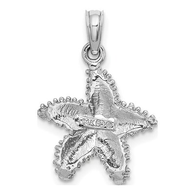 14K White Gold Beaded Starfish Pendant – view 5