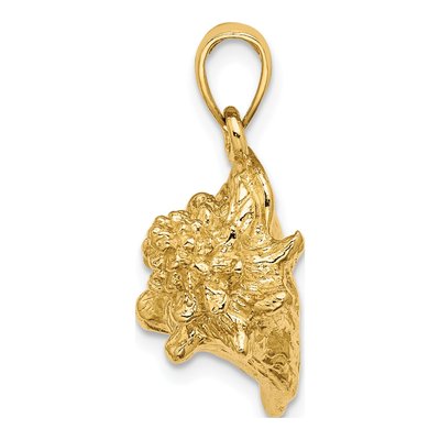 14K Yellow Gold 3-D Conch Shell Charm – view 3