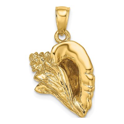 14K Yellow Gold 3-D Conch Shell Charm