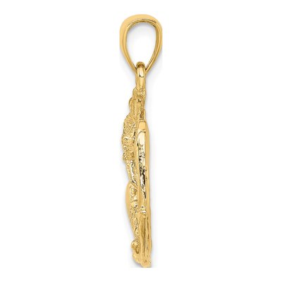 14K Yellow Gold Shell Cluster Circle Charm – view 3