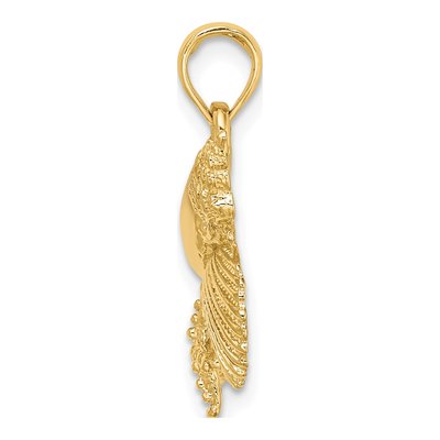 14K Yellow Gold Textured Shell Starfish Charm – view 3