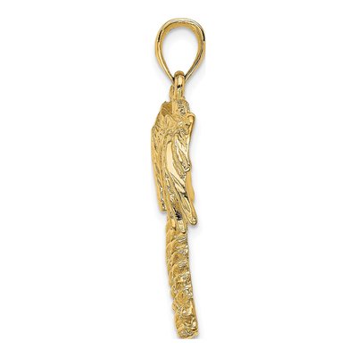 14K Yellow Gold 2-D Double Palm Tree Pendant – view 3
