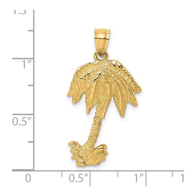 14K Yellow Gold Palm Tree Pendant – view 4
