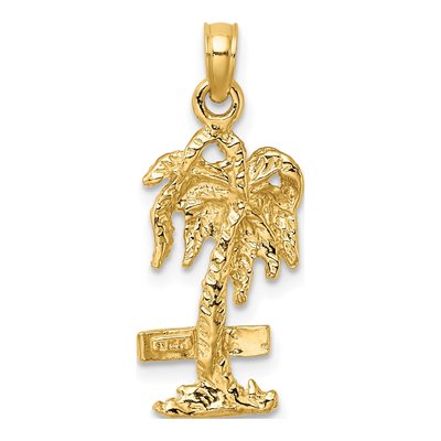 14K Yellow Gold Palm Tree Charm – view 5