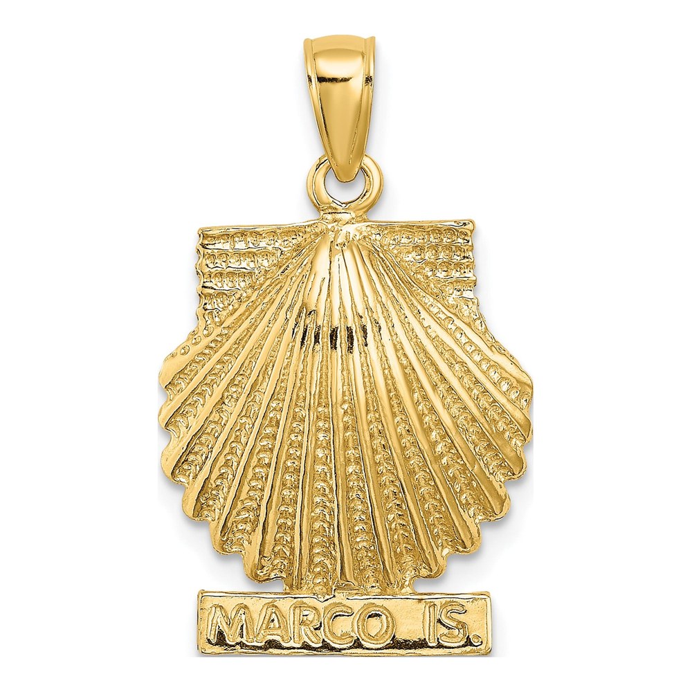 14K Yellow Gold Scallop Shell Pendant
