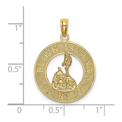 14K Yellow Gold Block Island RI Map Charm – view 4