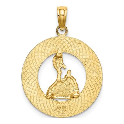 14K Yellow Gold Block Island RI Map Charm – view 5
