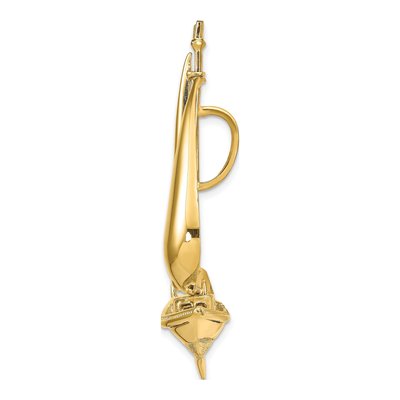 14K Yellow Gold 3-D Sailboat Omega Slide Pendant – view 3