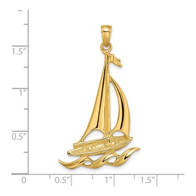 14K Yellow Gold Sailboat Pendant – view 5