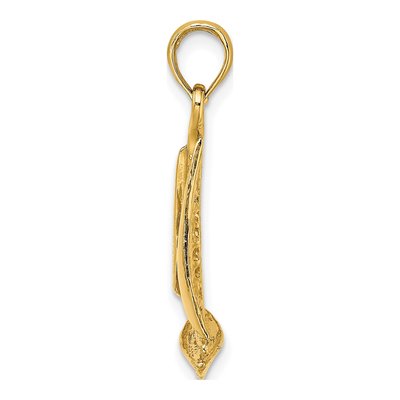 14K Yellow Gold 3D Sailboat Charm Pendant – view 3