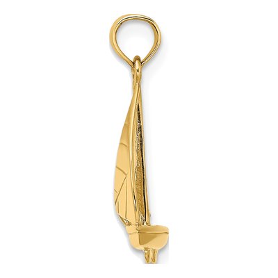 14K Yellow Gold 3-D Sailboat Pendant – view 3