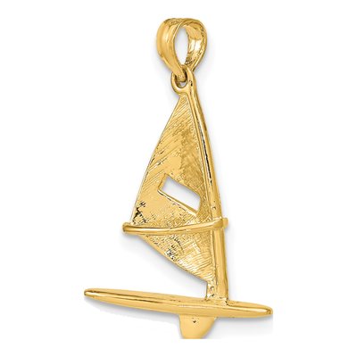 14K Yellow Gold 3D Surfboard Pendant – view 6