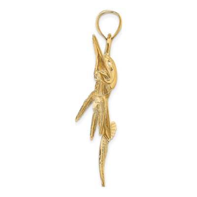 14K Yellow Gold Swordfish Charm Pendant | Core Gold – view 3