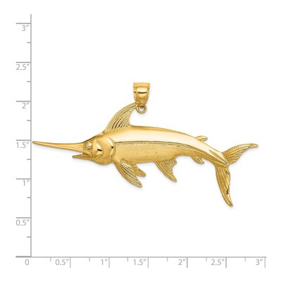 14K Yellow Gold Swordfish Charm Pendant | Core Gold – view 4