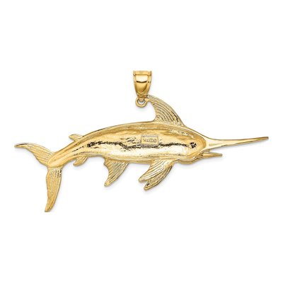 14K Yellow Gold Swordfish Charm Pendant | Core Gold – view 5