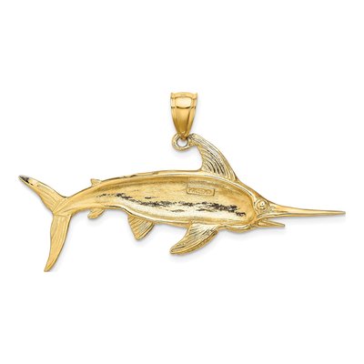 14K Yellow Gold Swordfish Pendant – view 5