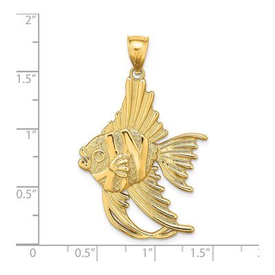 14K Yellow Gold Large Angelfish Pendant – view 4