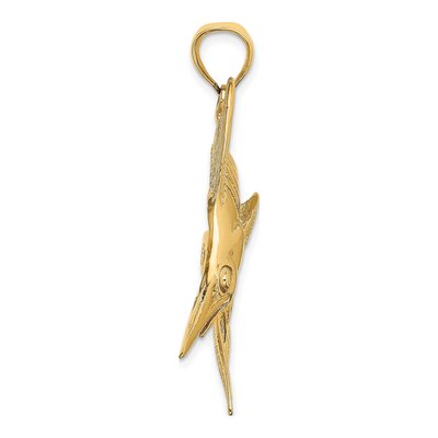 14K Yellow Gold Large Blue Marlin Pendant – view 3