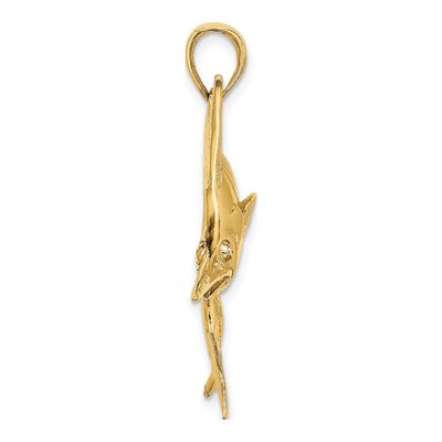14K Yellow Gold Blue Marlin Pendant – view 3